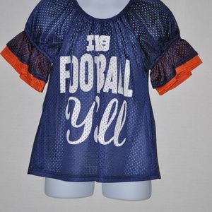 Girl's Jersey It's Football Y'all Navy Orange 4T-M